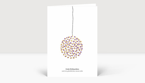 Weihnachtskarte Goldgetupft Violett