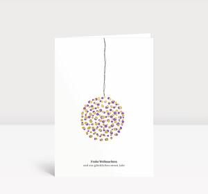 Weihnachtskarte Goldgetupft Violett
