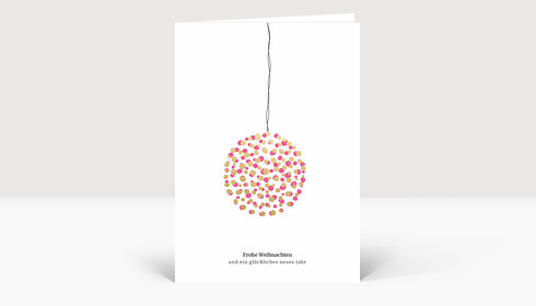 Weihnachtskarte Goldgetupft Pink