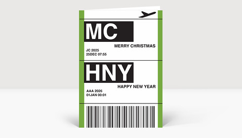 Weihnachtskarte air-ticket-green-2025