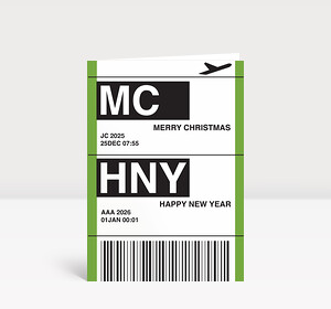 Weihnachtskarte Air ticket green 2025