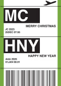 Weihnachtskarte Air ticket green 2025