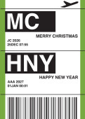 Weihnachtskarte Air ticket green 2026